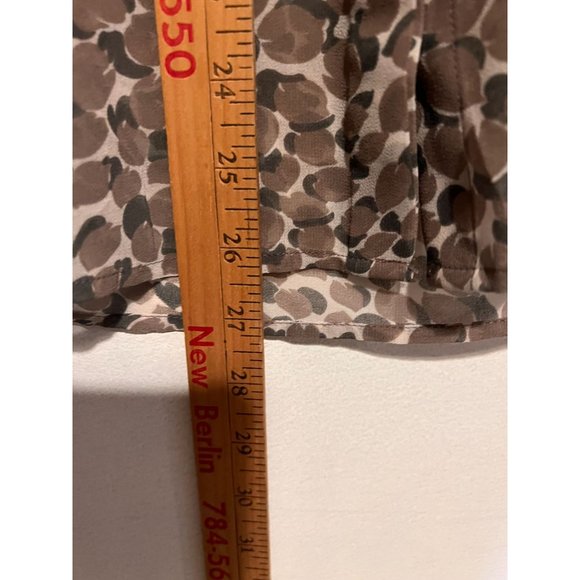 Banana Republic Cheetah Blouse Womens Medium 3/4 Sleeve Brown Print Career - Picture 6 of 9